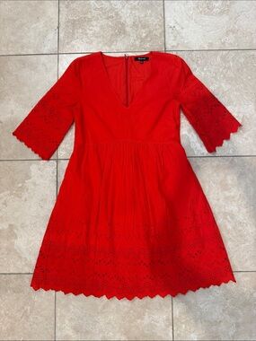 Madewell Vibrant Orange-Red Dress